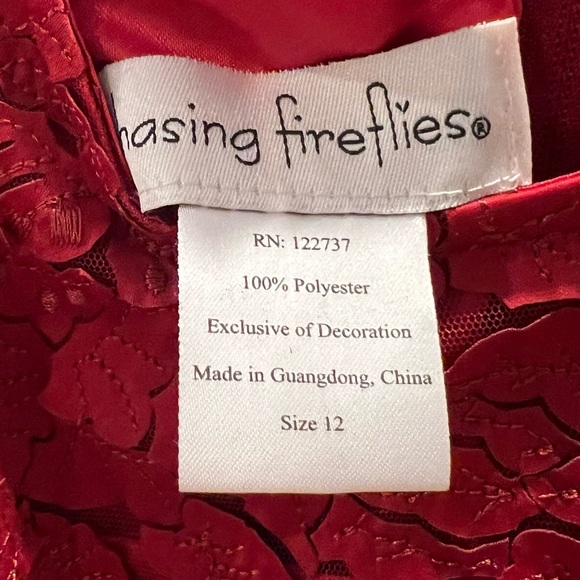 Girls formal Chasing fireflies size 12  red party dress - Picture 2 of 4